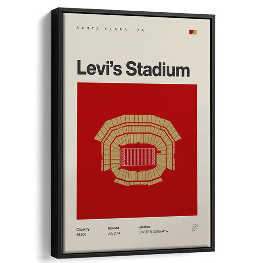 San Francisco Stadium Print, Levi's Stadium Print, Man Cave Gift, Floating Framed Canvas Print Wall Art