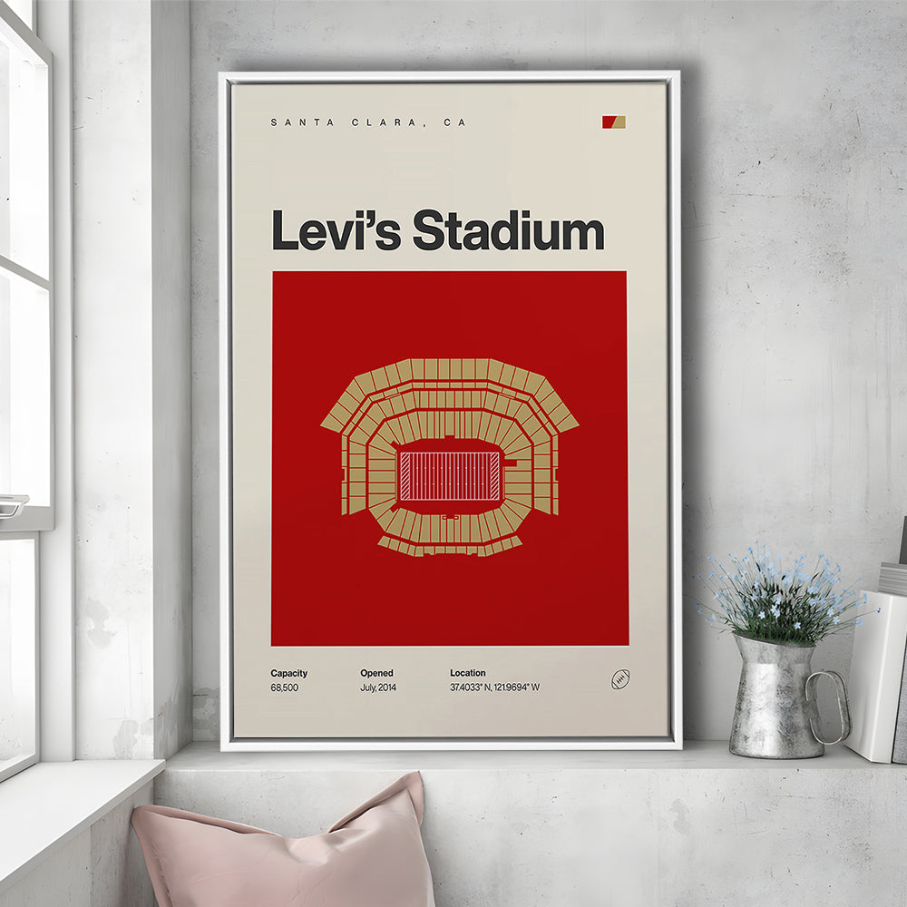San Francisco Stadium Print, Levi's Stadium Print, Man Cave Gift, Floating Framed Canvas Print Wall Art