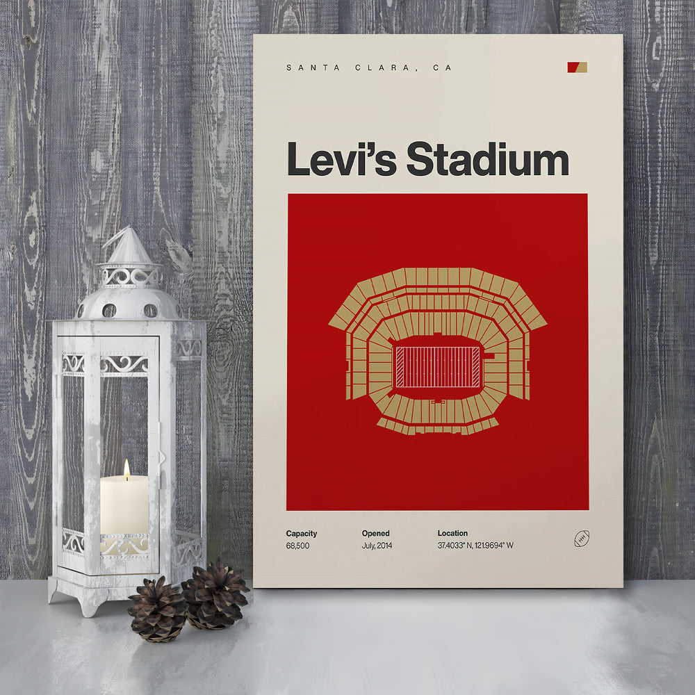 San Francisco Stadium Print, Levi's Stadium Print, Fan Gifts, Sport Art, Canvas Print Wall Art