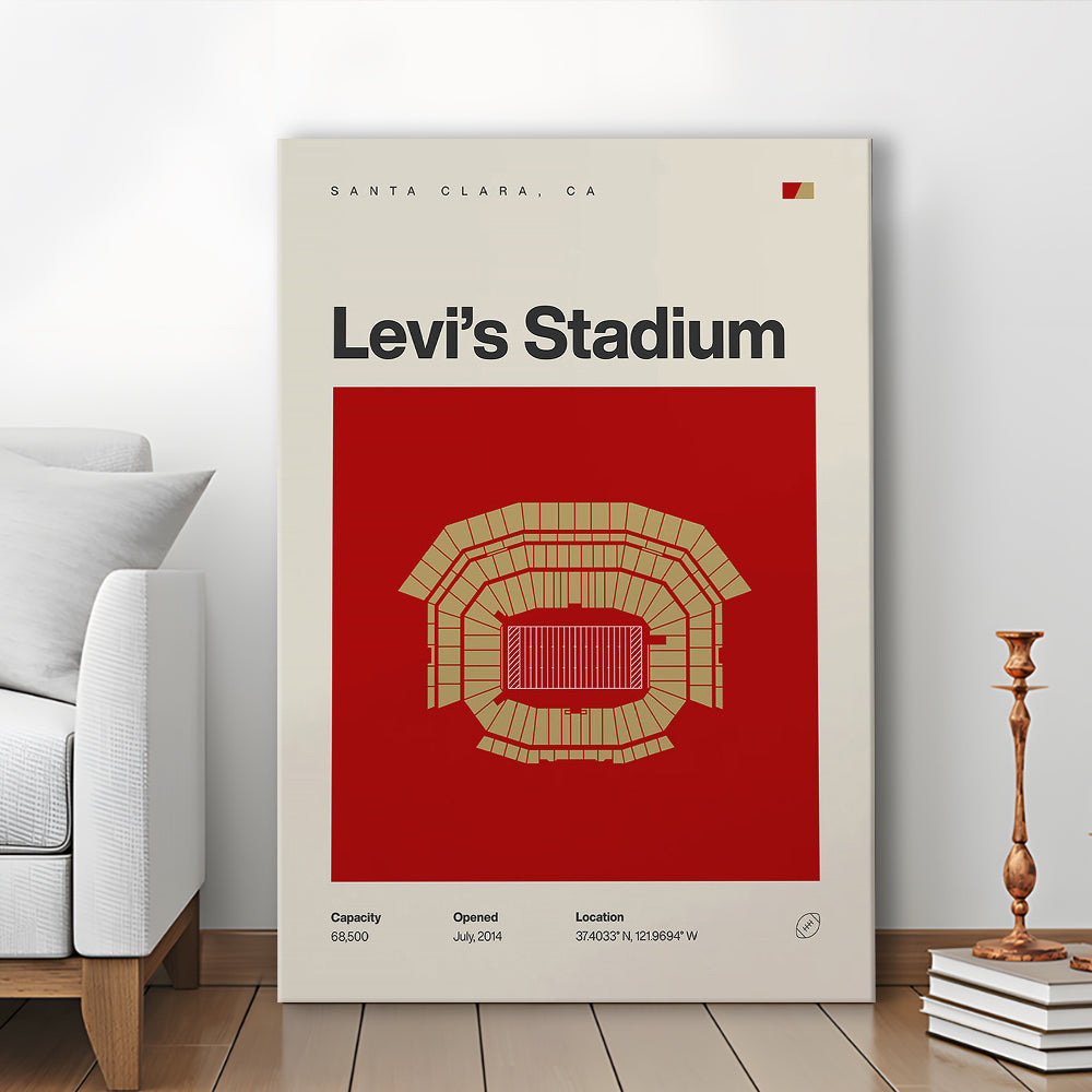 San Francisco Stadium Print, Levi's Stadium Print, Fan Gifts, Sport Art, Canvas Print Wall Art