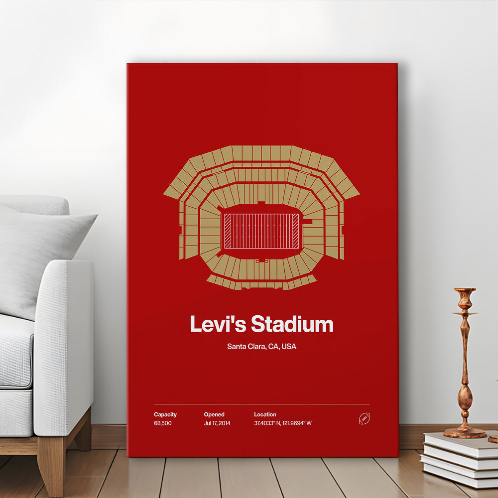 San Francisco Stadium Print, SF Levi's Stadium Print, Fan Gifts, Sport Art, Canvas Print Wall Art