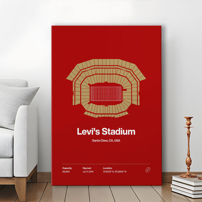 San Francisco Stadium Print, SF Levi's Stadium Print, Fan Gifts, Sport Art, Canvas Print Wall Art