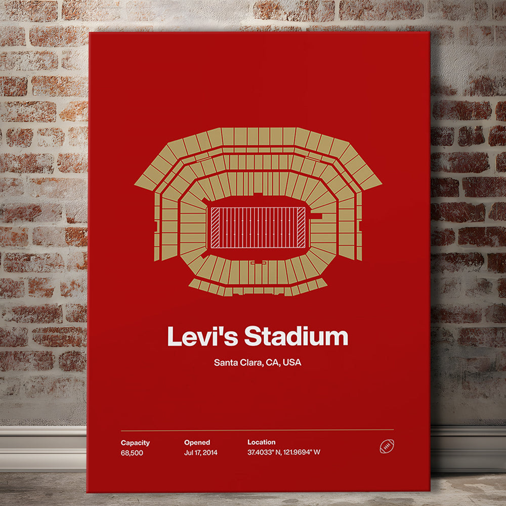San Francisco Stadium Print, SF Levi's Stadium Print, Fan Gifts, Sport Art, Canvas Print Wall Art