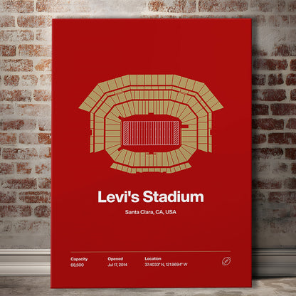 San Francisco Stadium Print, SF Levi's Stadium Print, Fan Gifts, Sport Art, Canvas Print Wall Art