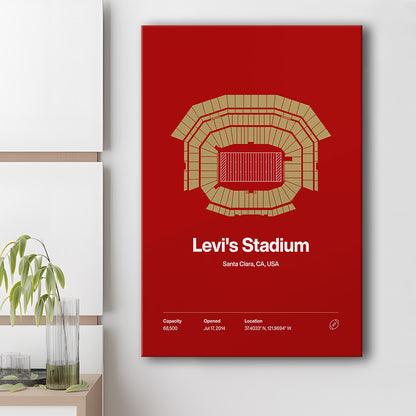 San Francisco Stadium Print, SF Levi's Stadium Print, Fan Gifts, Sport Art, Canvas Print Wall Art