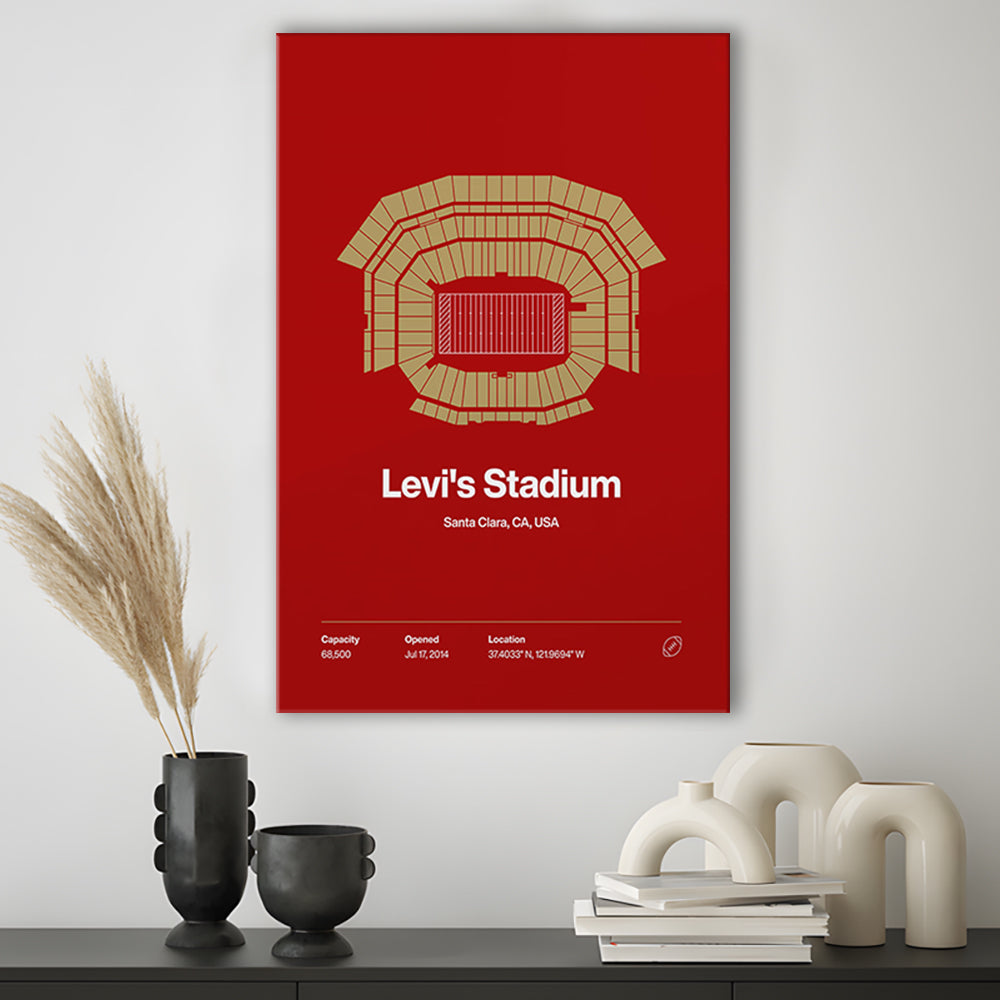 San Francisco Stadium Print, SF Levi's Stadium Print, Fan Gifts, Sport Art, Canvas Print Wall Art