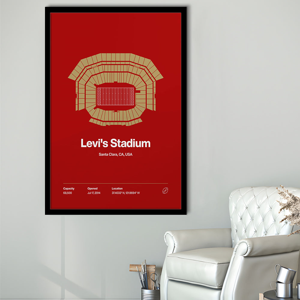 San Francisco Stadium Print, SF Levi's Stadium Print, Gifts for him, Sport Art, Framed Art Print Wall Decor