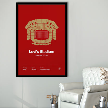 San Francisco Stadium Print, SF Levi's Stadium Print, Gifts for him, Sport Art, Framed Art Print Wall Decor