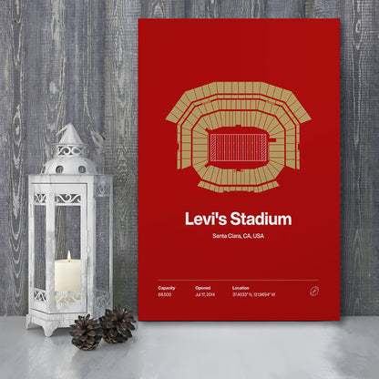 San Francisco Stadium Print, SF Levi's Stadium Print, Fan Gifts, Sport Art, Canvas Print Wall Art