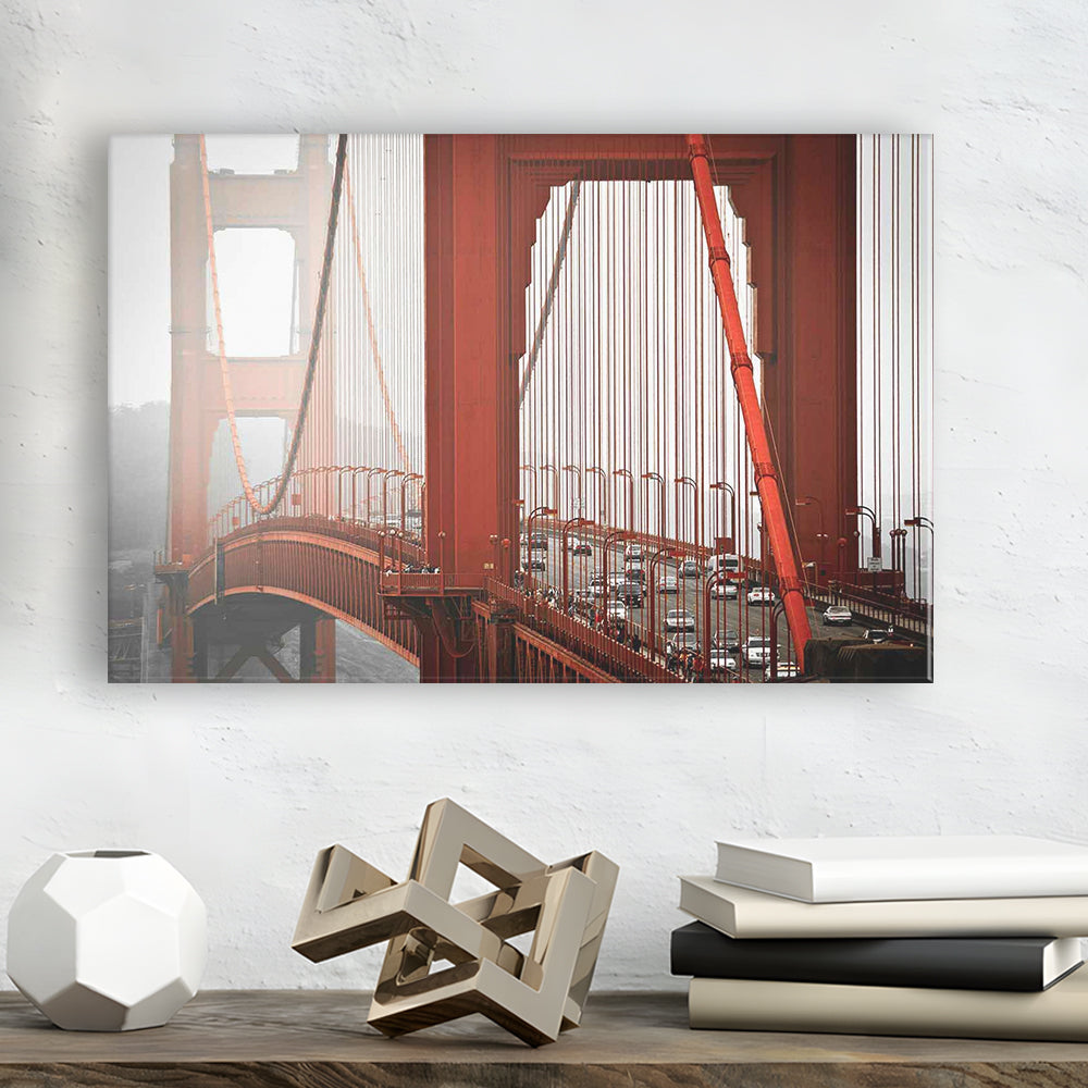 San Francisco California Wall Art,Bright Canvas Print,Golden Gate Bridge Photo, Cavas Print Wall Art Hom Decor