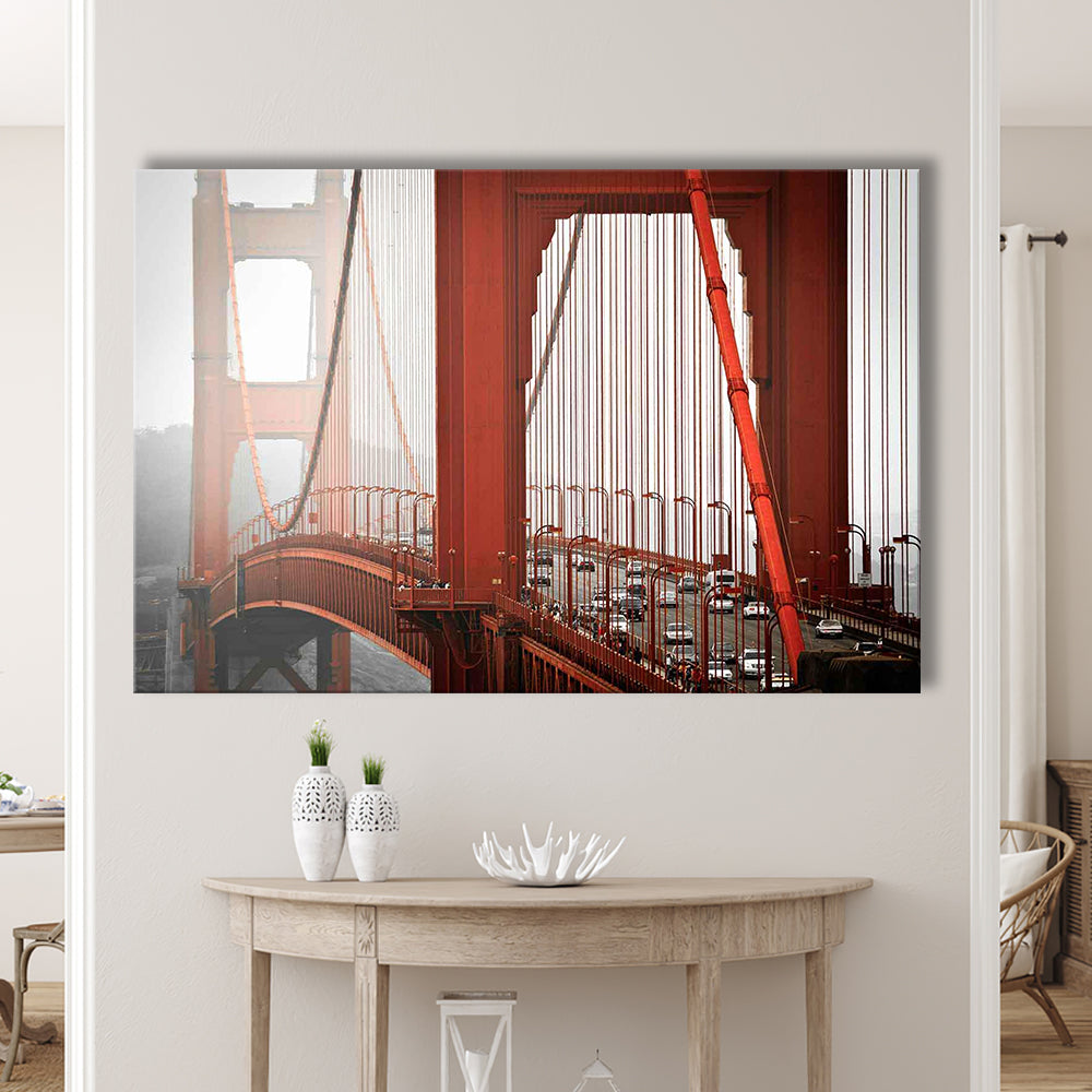 San Francisco California Wall Art,Bright Canvas Print,Golden Gate Bridge Photo, Cavas Print Wall Art Hom Decor