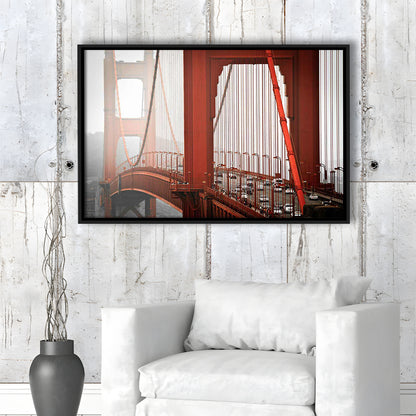 San Francisco California Wall Art,Bright Canvas Print,Golden Gate Bridge Photo, Framed Cavas Print, Floating Frame