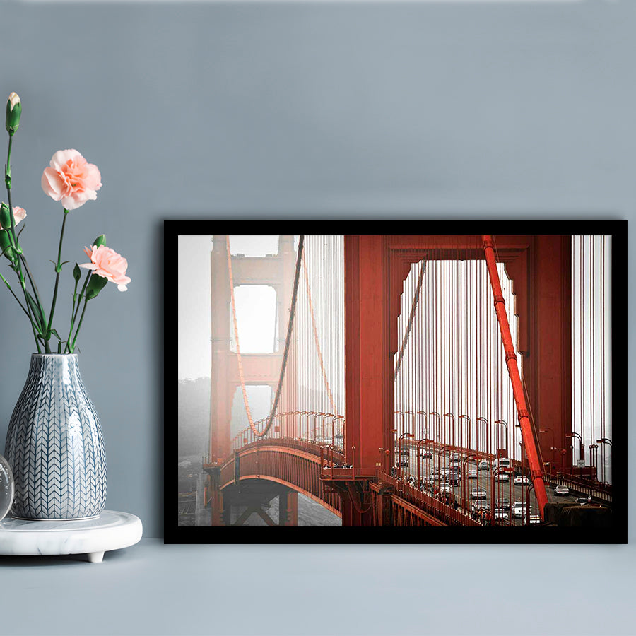 San Francisco California Wall Art,Bright Art Prints,Golden Gate Bridge Photo, Framed Art Print, Picture Framed