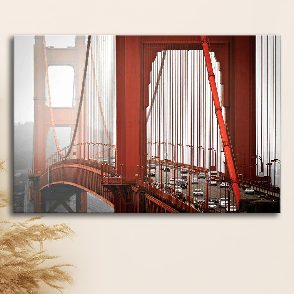 San Francisco California Wall Art,Bright Canvas Print,Golden Gate Bridge Photo, Cavas Print Wall Art Hom Decor