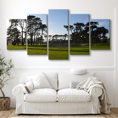 San Francisco GC Courses Beauty, Golf Art Print, 5 Pieces Mixed Canvas Print Wall Art