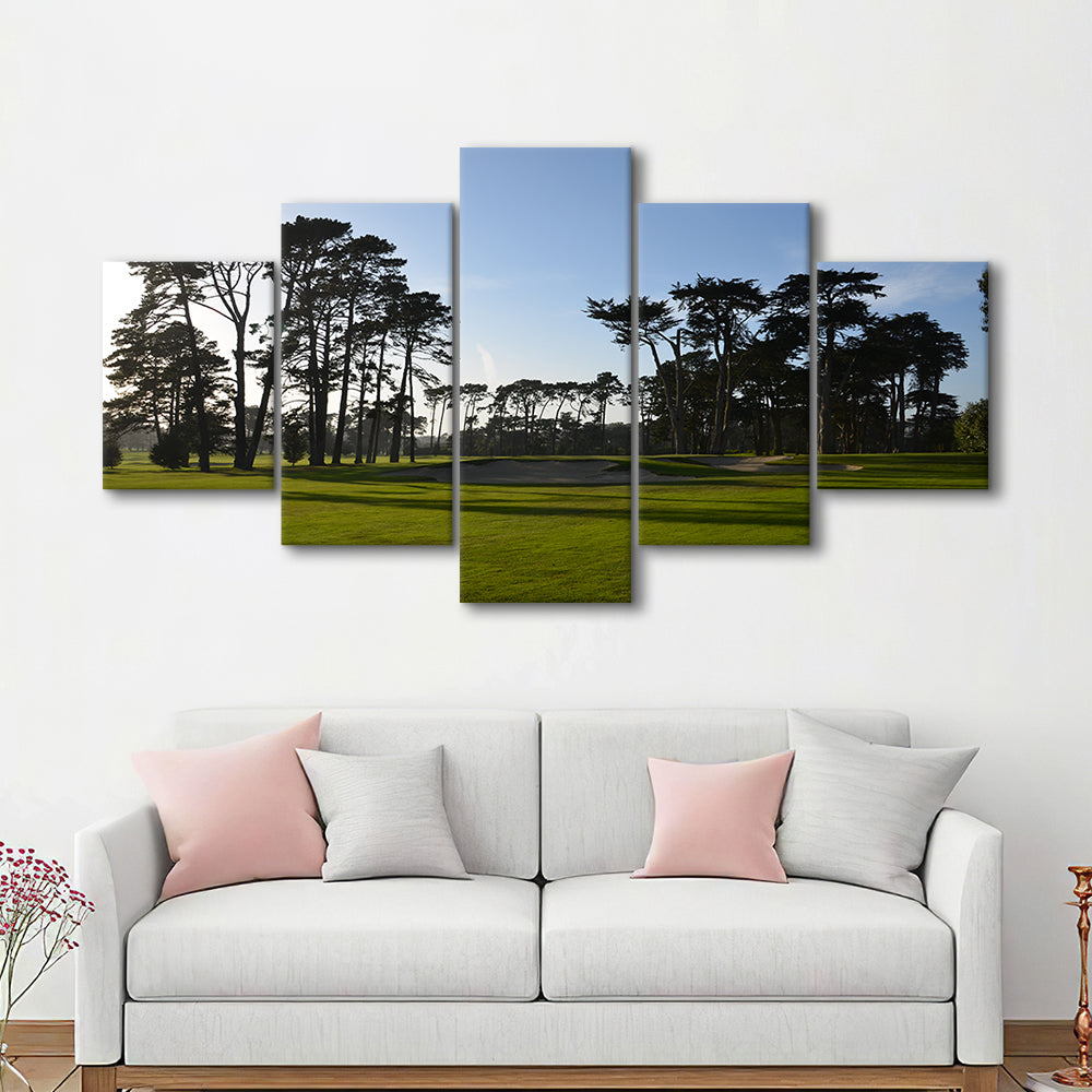 San Francisco GC Courses Beauty, Golf Art Print, 5 Pieces Mixed Canvas Print Wall Art