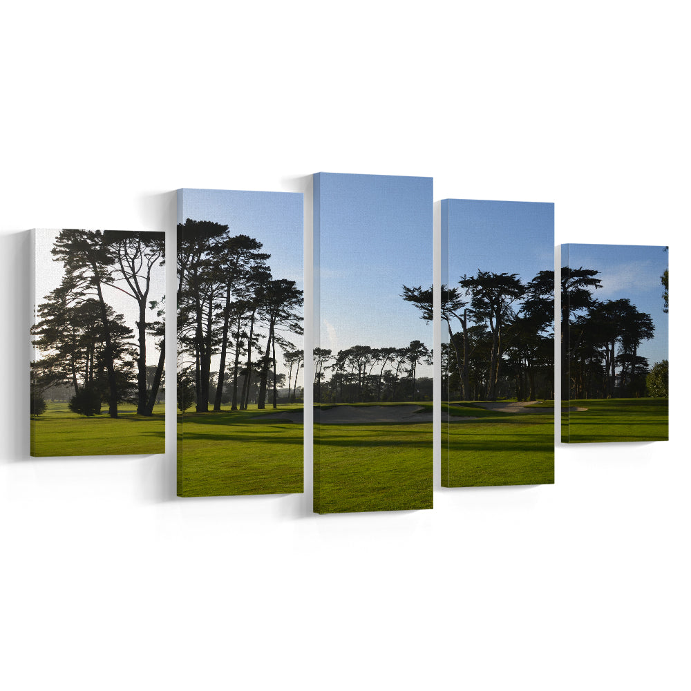 San Francisco GC Courses Beauty, Golf Art Print, 5 Pieces Mixed Canvas Print Wall Art