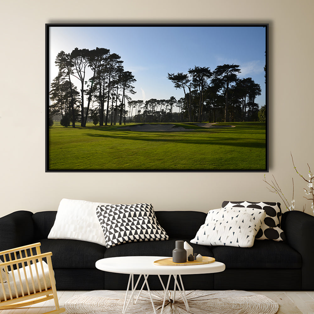 San Francisco GC Courses Beauty, Floating Framed Canvas Print Wall Art