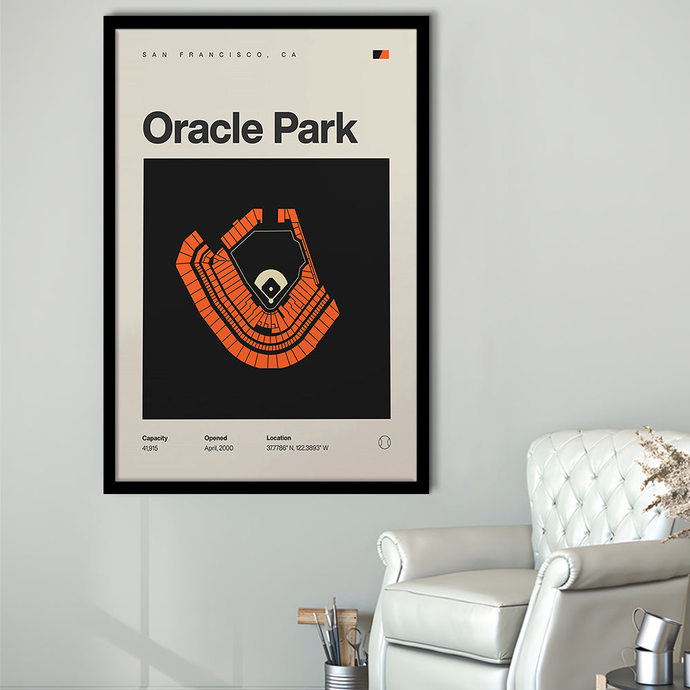 San Francisco Giants Stadium Print, Oracle Park Stadium Print, Gifts for him, Sport Art, Framed Art Print Wall Decor