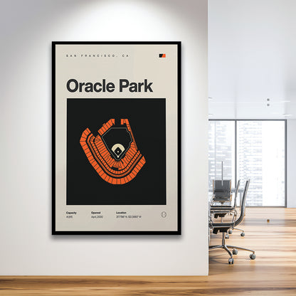 San Francisco Giants Stadium Print, Oracle Park Stadium Print, Gifts for him, Sport Art, Framed Art Print Wall Decor