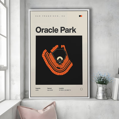 San Francisco Giants Stadium Print, Oracle Park Stadium Print, Man Cave Gift, Floating Framed Canvas Print Wall Art