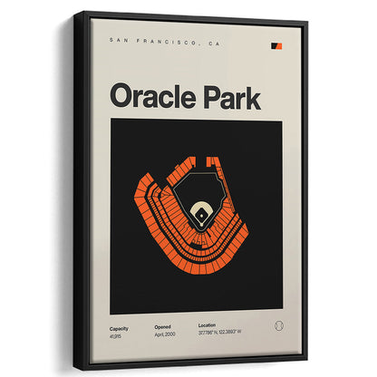 San Francisco Giants Stadium Print, Oracle Park Stadium Print, Man Cave Gift, Floating Framed Canvas Print Wall Art
