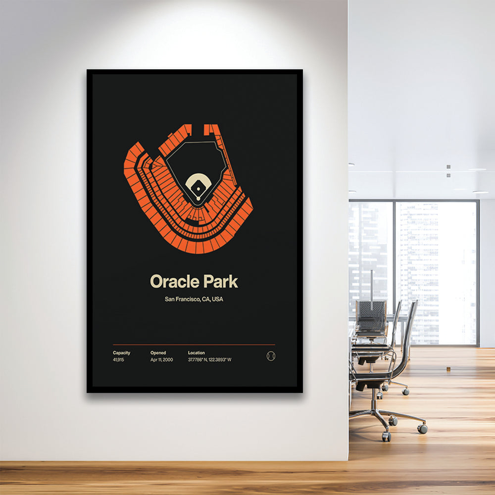San Francisco Giants Stadium Print, Oracle Park Stadium Wall Art, Gifts for him, Sport Art, Framed Art Print Wall Decor