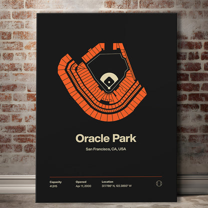 San Francisco Giants Stadium Print, Oracle Park Stadium Wall Art, Fan Gifts, Sport Art, Canvas Print Wall Art