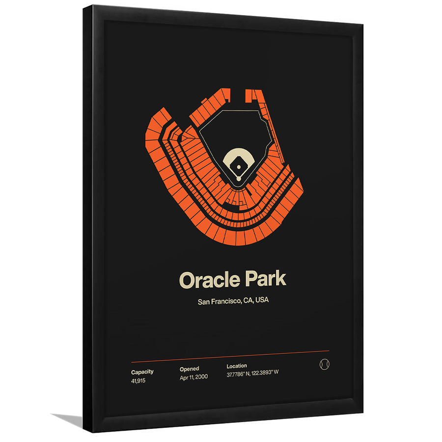 San Francisco Giants Stadium Print, Oracle Park Stadium Wall Art, Gifts for him, Sport Art, Framed Art Print Wall Decor
