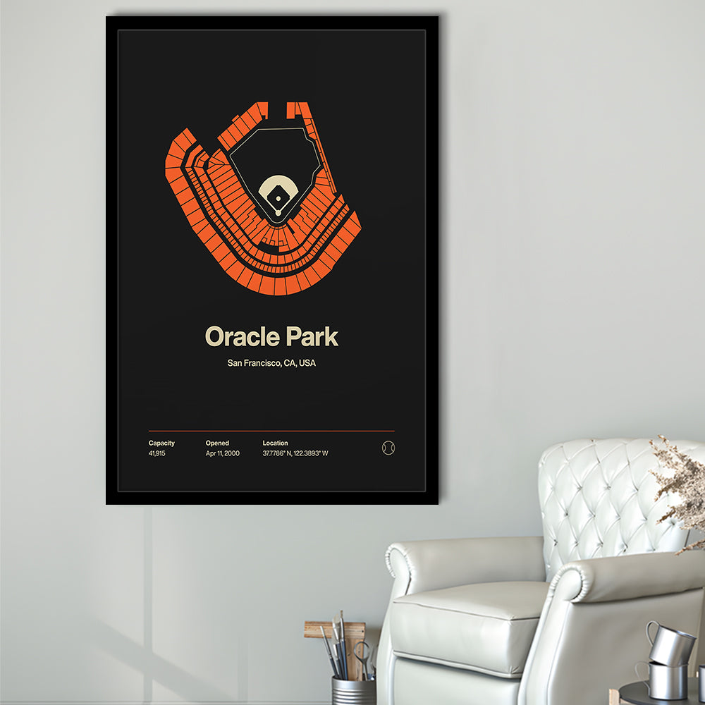 San Francisco Giants Stadium Print, Oracle Park Stadium Wall Art, Gifts for him, Sport Art, Framed Art Print Wall Decor