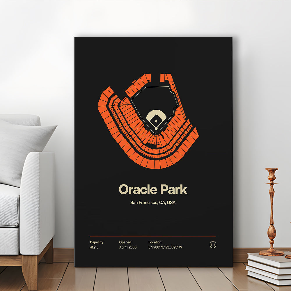San Francisco Giants Stadium Print, Oracle Park Stadium Wall Art, Fan Gifts, Sport Art, Canvas Print Wall Art