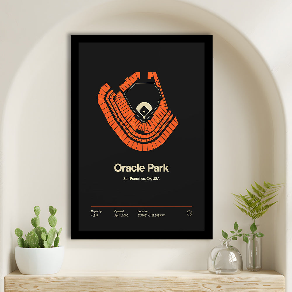 San Francisco Giants Stadium Print, Oracle Park Stadium Wall Art, Gifts for him, Sport Art, Framed Art Print Wall Decor