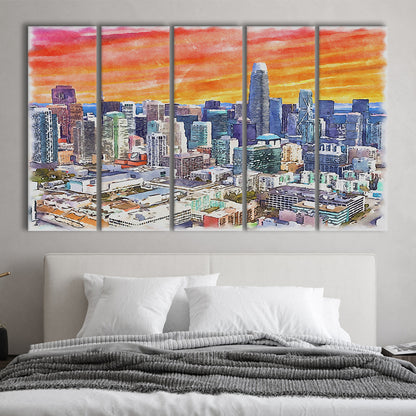 San Francisco Watercolor Painting Canvas, San Francisco California, Sport Art, Extra Large Canvas Print Wall Art