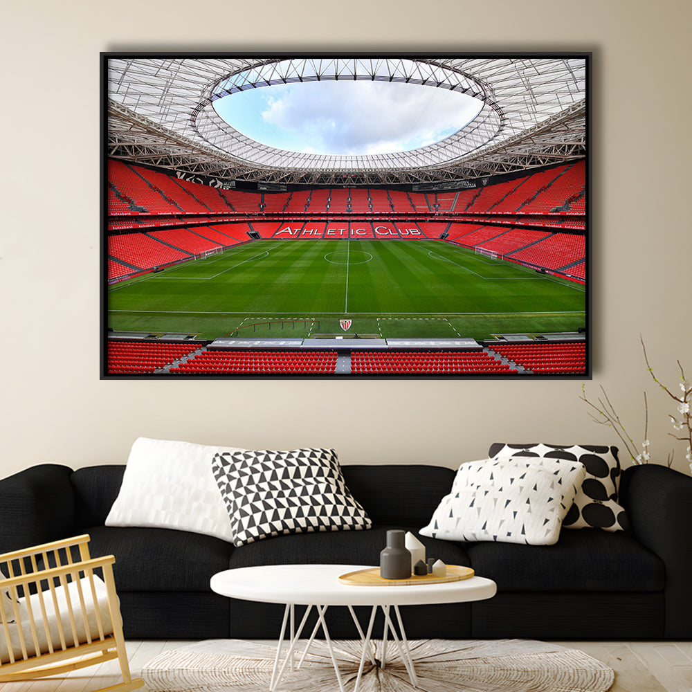 San Mames Stadium, Stadium Canvas, Sport Art, Framed Canvas Print Wall Art, Floating Frame