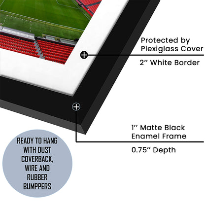San Mames Stadium, Stadium Canvas, Sport Art, Gift for him, White Border Framed Art Print Wall Decor