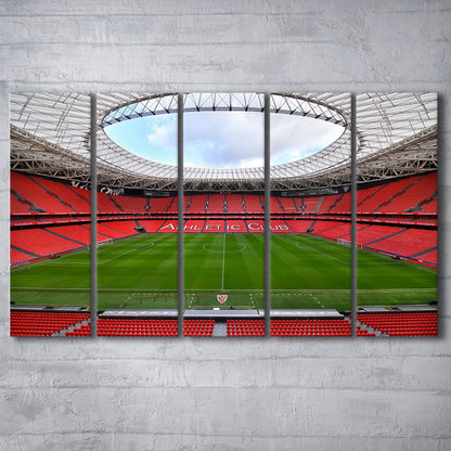 San Mames Stadium, Stadium Canvas, Sport Art, 5 Panel B, Extra Large Canvas, Canvas Print Wall Art