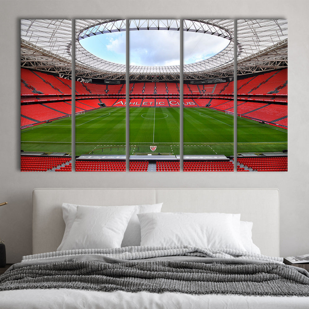 San Mames Stadium, Stadium Canvas, Sport Art, 5 Panel B, Extra Large Canvas, Canvas Print Wall Art