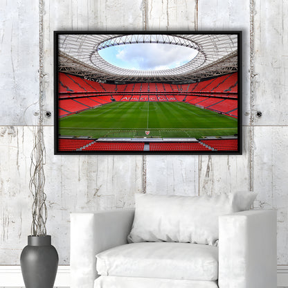 San Mames Stadium, Stadium Canvas, Sport Art, Framed Canvas Print Wall Art, Floating Frame