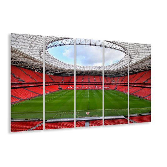 San Mames Stadium, Stadium Canvas, Sport Art, 5 Panel B, Extra Large Canvas, Canvas Print Wall Art