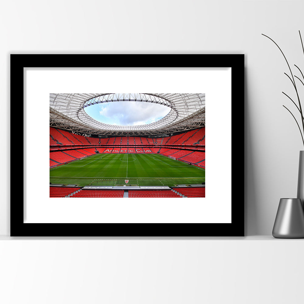 San Mames Stadium, Stadium Canvas, Sport Art, Gift for him, White Border Framed Art Print Wall Decor