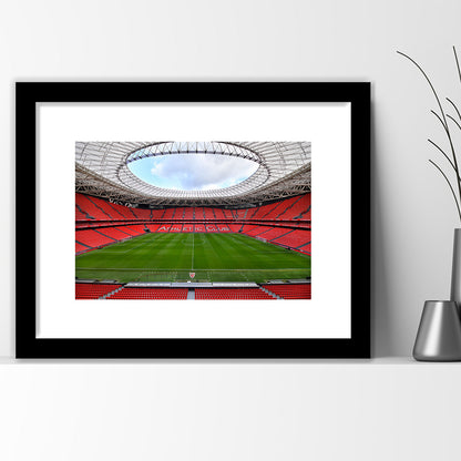 San Mames Stadium, Stadium Canvas, Sport Art, Gift for him, White Border Framed Art Print Wall Decor
