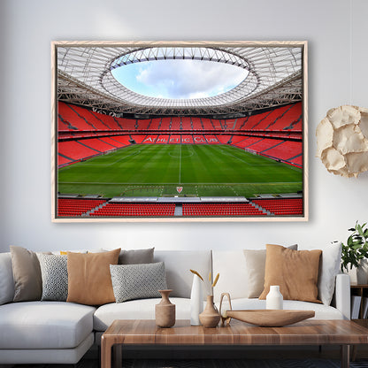San Mames Stadium, Stadium Canvas, Sport Art, Framed Canvas Print Wall Art, Floating Frame