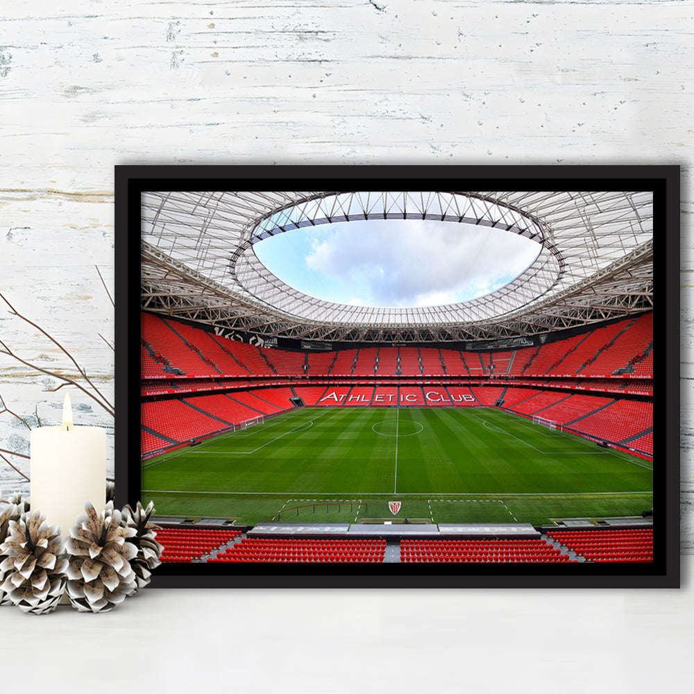San Mames Stadium, Stadium Canvas, Sport Art, Framed Canvas Print Wall Art, Floating Frame