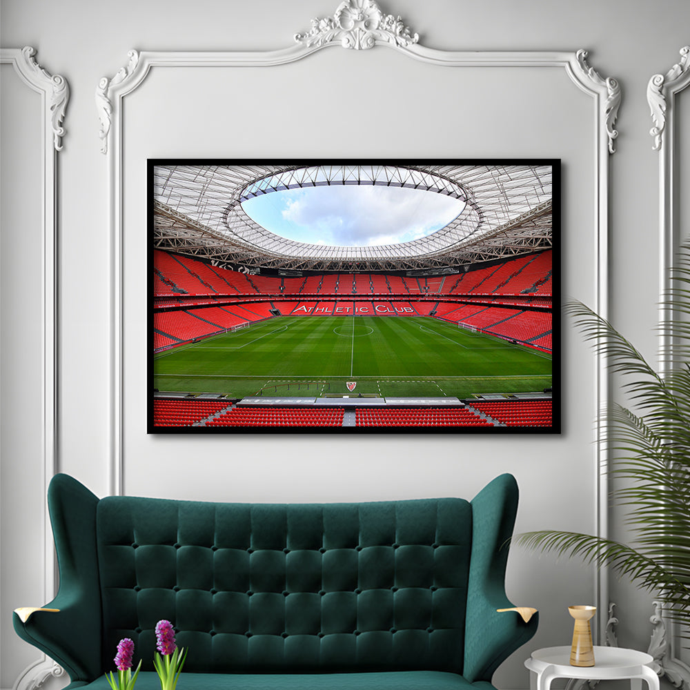 San Mames Stadium, Stadium Canvas, Sport Art, Gift for him, Framed Art Print Wall Decor, Picture Framed