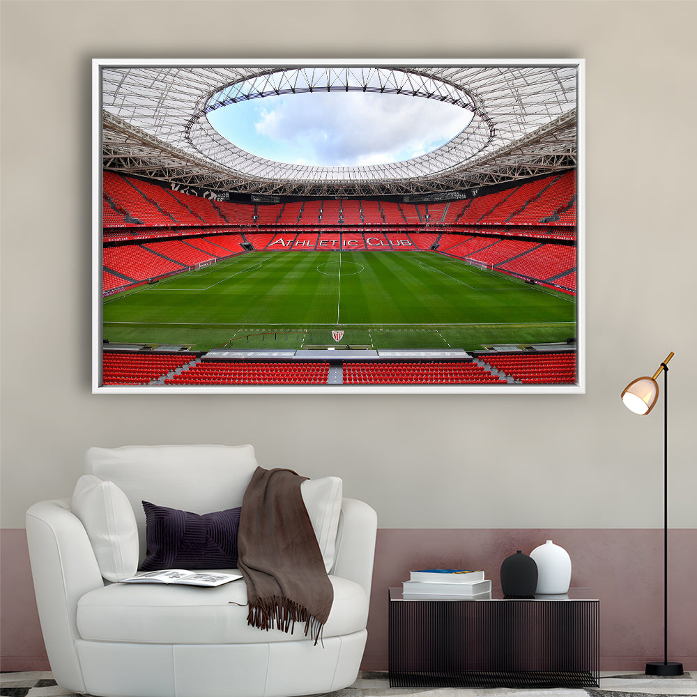 San Mames Stadium, Stadium Canvas, Sport Art, Framed Canvas Print Wall Art, Floating Frame
