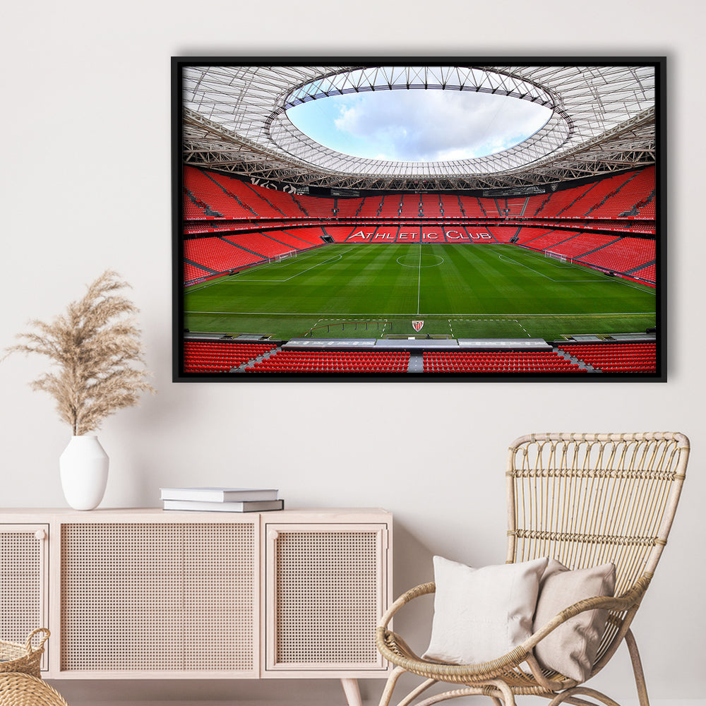 San Mames Stadium, Stadium Canvas, Sport Art, Framed Canvas Print Wall Art, Floating Frame