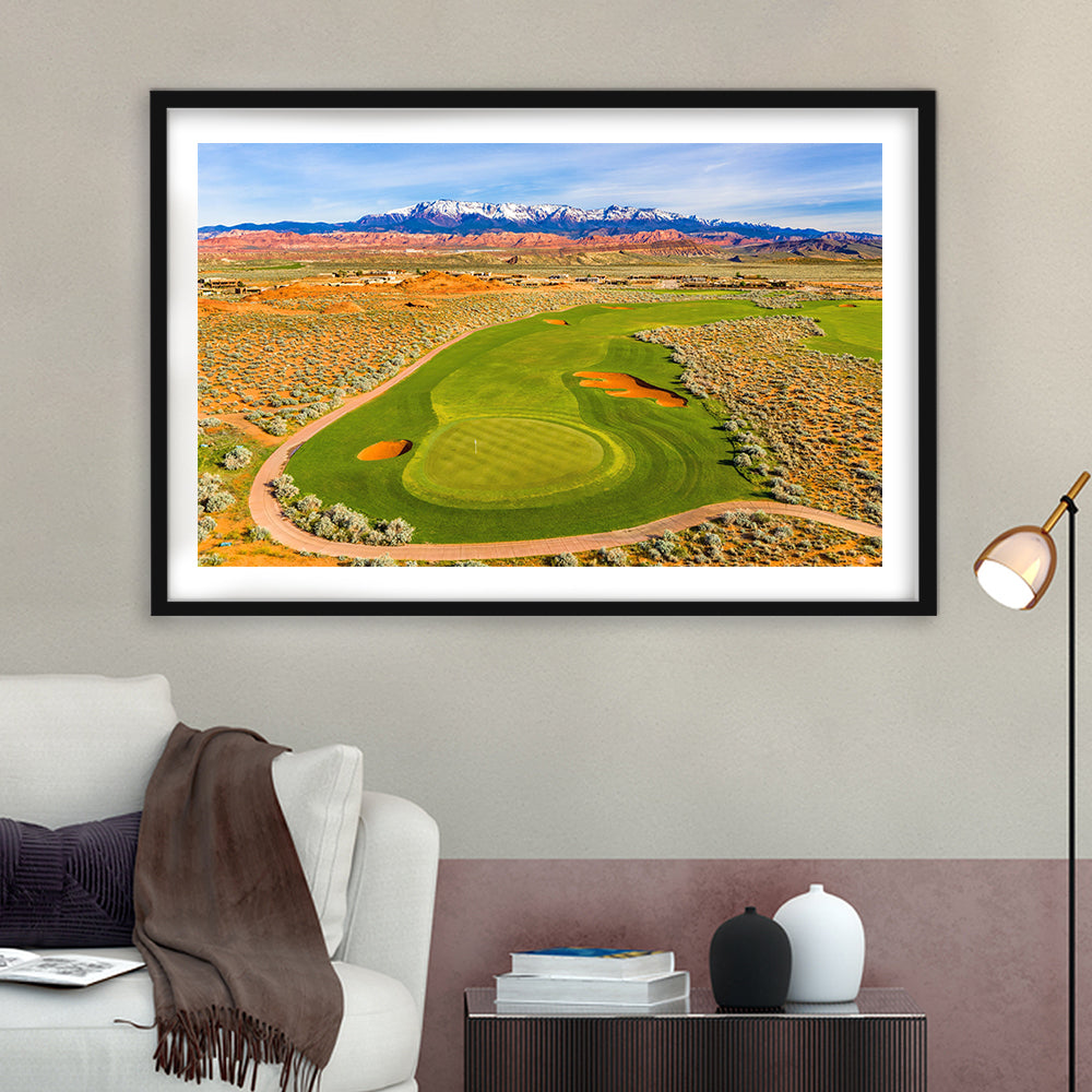Sand Hollow Golf Course, Hole 4 Fine Art, Goft Art Print, Framed Art Print White Border Wall Decor