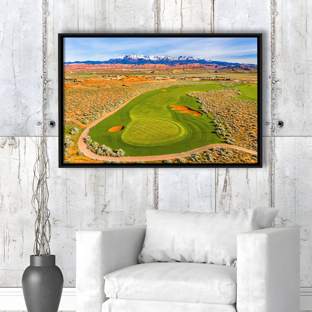 Sand Hollow Golf Course, Hole 4 Fine Art, Floating Framed Canvas Print Wall Art