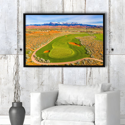 Sand Hollow Golf Course, Hole 4 Fine Art, Floating Framed Canvas Print Wall Art