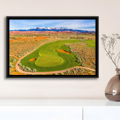 Sand Hollow Golf Course, Hole 4 Fine Art, Floating Framed Canvas Print Wall Art
